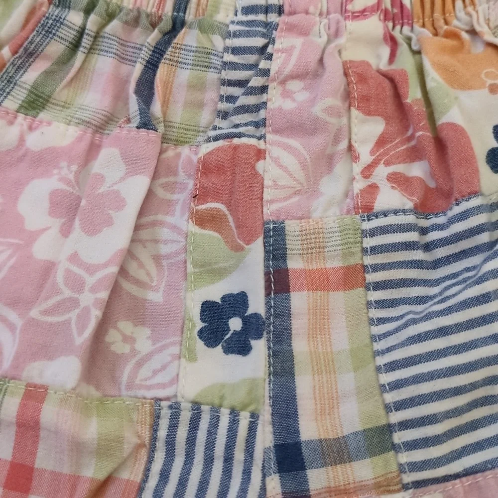 Gymboree | Cotton Madras Shorts- Stitched Patchwork | 18-24 M
